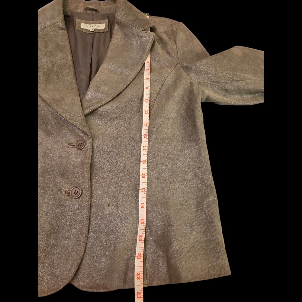 SORBE Sz Medium Suede Leather‎ Jacket Brown Metallic - Picture 7 of 10